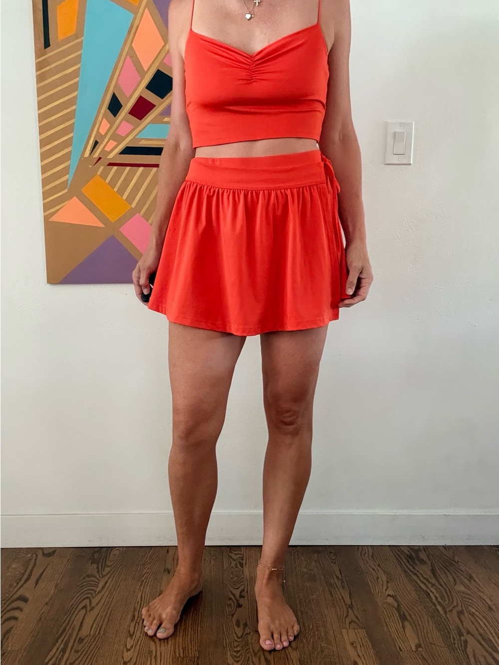 Madewell Bright Coral Skort Set